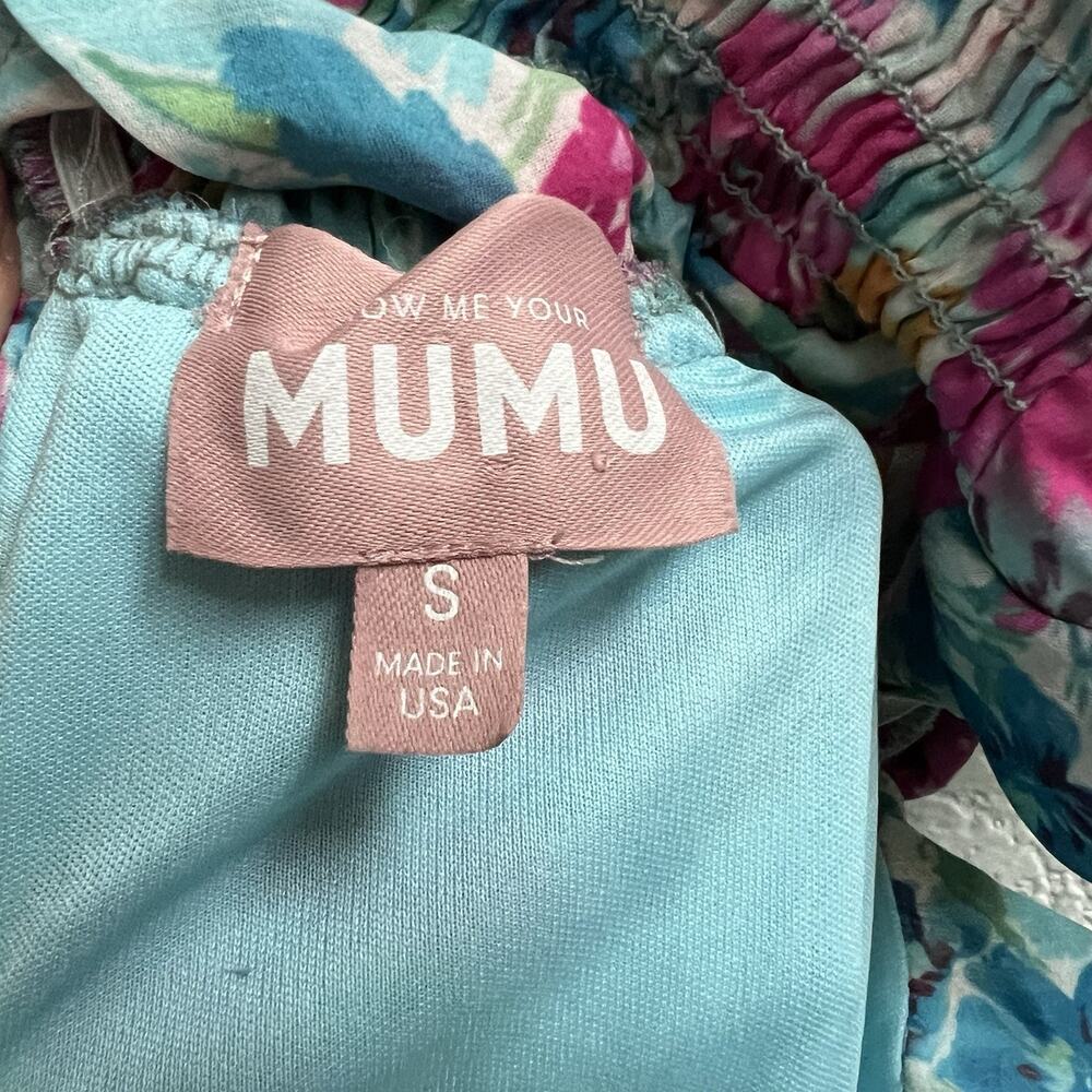 Show Me Your MuMu Floral Midi Dress in Blue, Pink, Yellow - Picture 7 of 10
